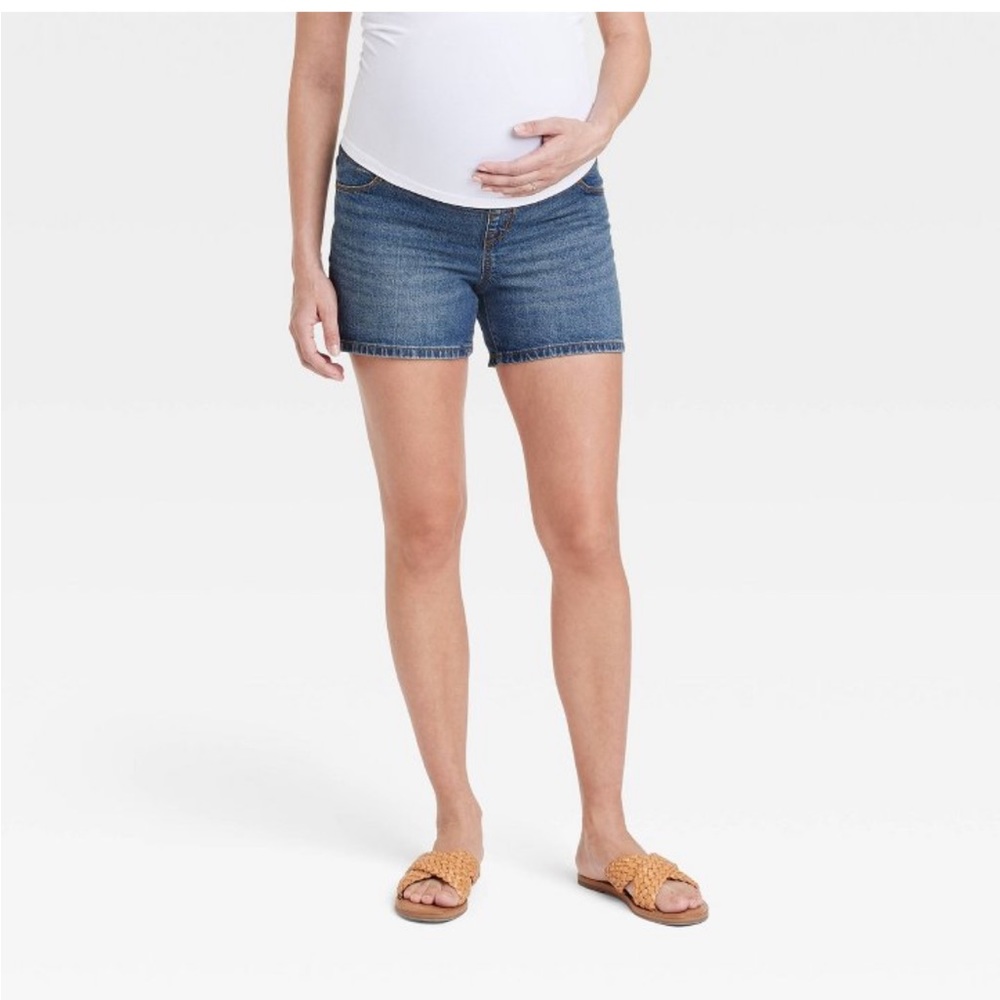 Over Belly Maternity Jean Shorts - Isabel Maternity